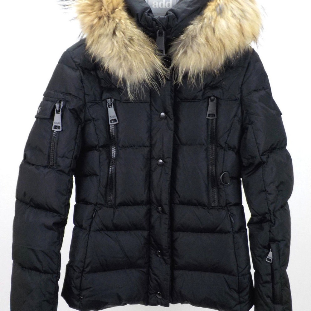 Sam Matte Decade Down Coat XS raccoon fur hood